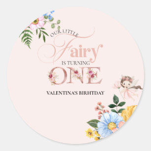 Sticker Rond Jardin Floral de Fée Magique pour l'anniversaire d