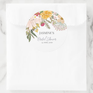 Sticker Rond Jardin Floral de Printemps  Baptême de Mariée de P