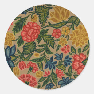 Sticker Rond Jardin Floral Designer vintage