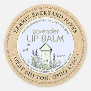 Sticker Rond Jardin Hive Beeswax Lavender Lavender Lavande Balm