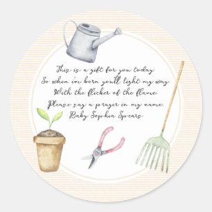 Sticker Rond Jardin Pousse Prière Bougie