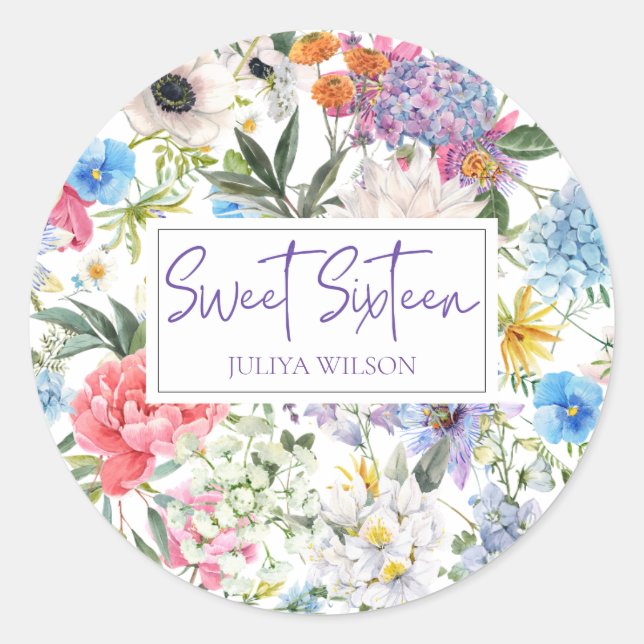 Sticker Rond Jardin sweet sixteen (Devant)