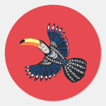 Jardin tropical de couleur vive Jungle Toucan Bird