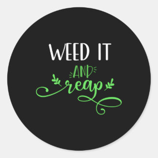 Sticker Rond Jardinage De L'Herbe Et De Reprendre Les Graines D