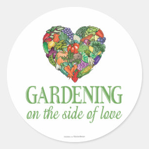 Sticker Rond Jardinage sur le côté de l'amour