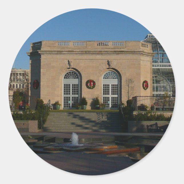 Sticker Rond Jardins botaniques à Noël à Washington DC (Devant)