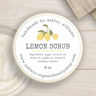 Sticker Rond Jarre de soin bio pour la peau de citron fait main