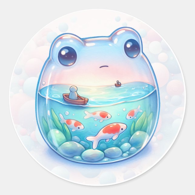 Sticker Rond Jarres d'animaux de Whimsical - Grenouille - (Devant)