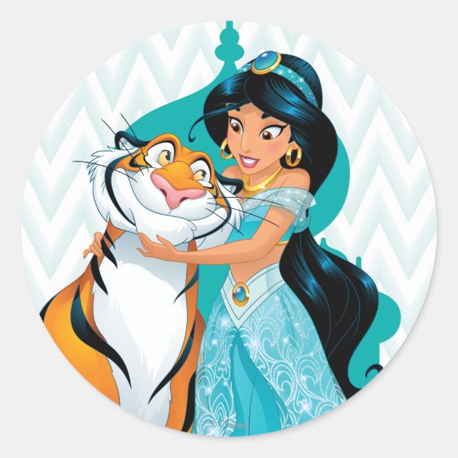 Sticker Rond Jasmine et Rajah (Devant)
