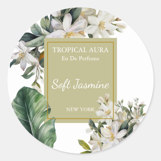 Sticker Rond Jasmine Perfume Label (Devant)