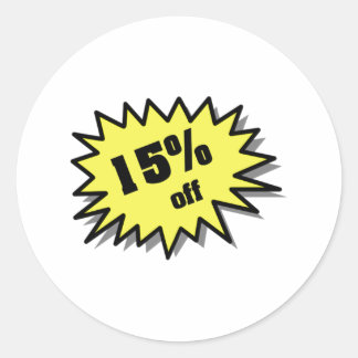 Sticker Rond Jaune 15 % de distance