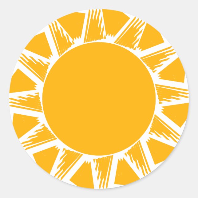 Sticker Rond Jaune boho jaune rayons soleil joyeux amusant mign (Devant)