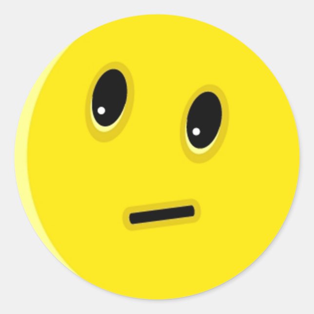 Sticker Rond Jaune brillant et joyeux visage souriant (Devant)