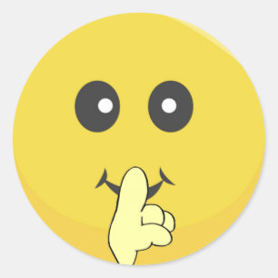 Sticker Rond Jaune brillant et joyeux visage souriant