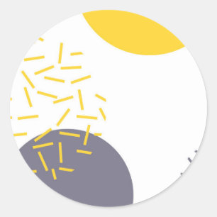 Sticker Rond Jaune, cool, moderne, art géométrique tendance
