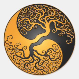 Sticker Rond Jaune jaune et Jaune noir
