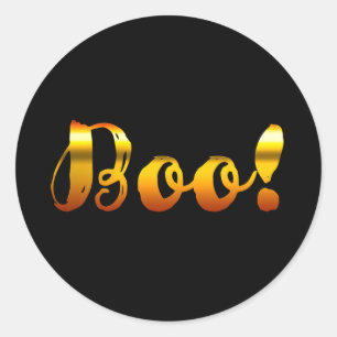 Sticker Rond Jaune Orange de Maïs Sucré BOO ! Fête d'Halloween