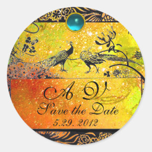 Sticker Rond Jaune rouge blanc de noir de MONOGRAMME