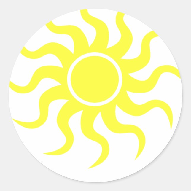 Sticker Rond Jaune-Soleil Tribal (Devant)