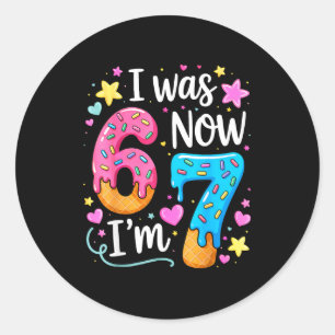 Sticker Rond J'avais 6 ans maintenant j'ai 7 ans Anniversaire E