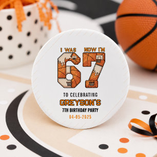 Sticker Rond J'avais 6 ans maintenant j'ai 7 ans Basket-ball –