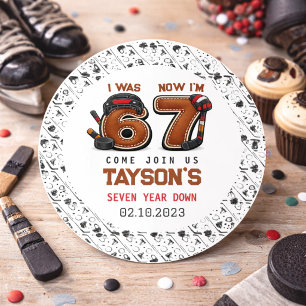 Sticker Rond J'avais 6 ans, maintenant j'ai 7 ans – Fête d'anni