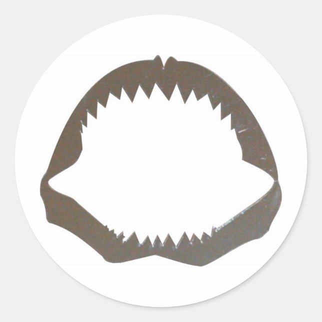 Sticker Rond Jaws de requin Chrome (Devant)