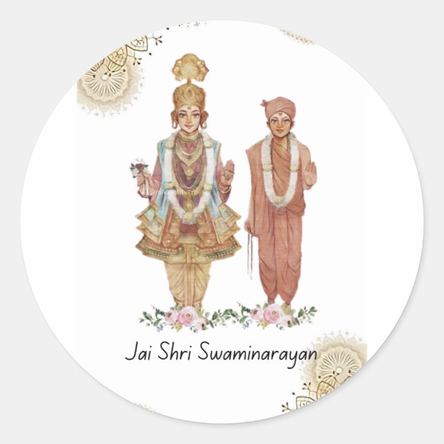 Sticker Rond Jay Shri Swaminarayan (Devant)