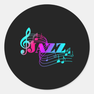 Sticker Rond Jazz Musicien colorfulheet Musique Jazz Notes