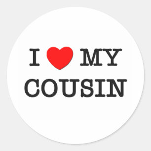 Sticker Rond J'Coeur Mon COUSIN