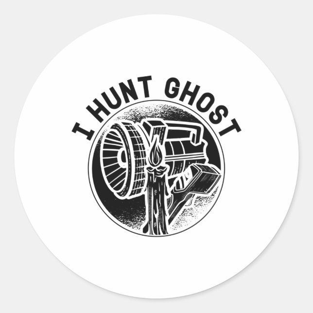 Sticker Rond Je Chasse Fantôme Paranormal Fantôme Chasse Fantôm (Devant)