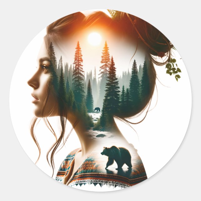 Sticker Rond Je choisis l'ours (Devant)