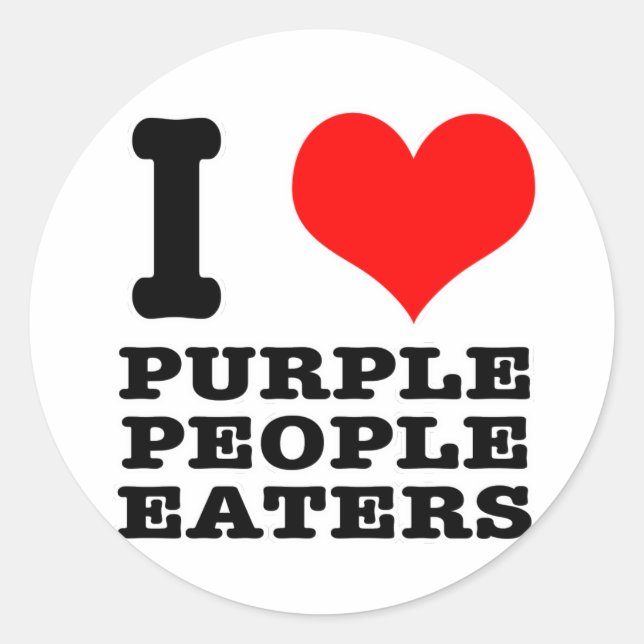 STICKER ROND JE COEUR (AMOUR) LES GENS PURPLES MANTER (Devant)