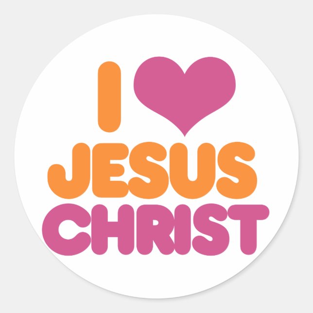 Sticker Rond Je Coeur Jésus Christ (Devant)