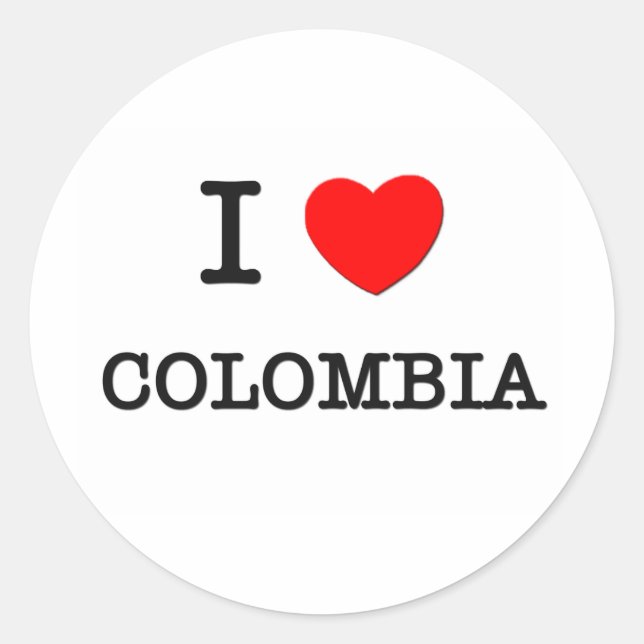 STICKER ROND JE COEUR LA COLOMBIE (Devant)