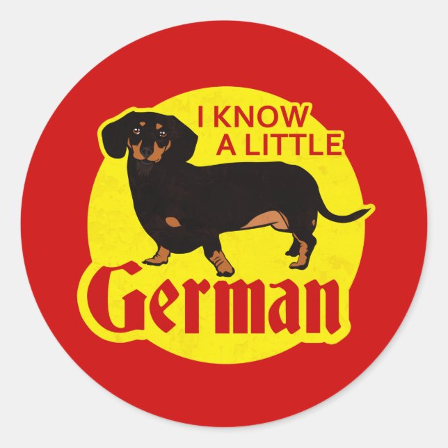 Sticker Rond Je Connais Un Peu Allemand (Devant)
