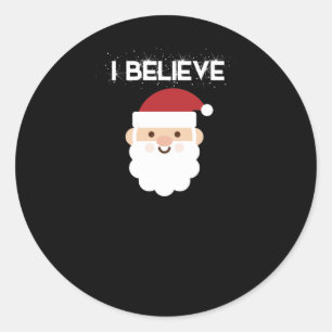 Sticker Rond Je Crois Au Père Noël Drôle Noël