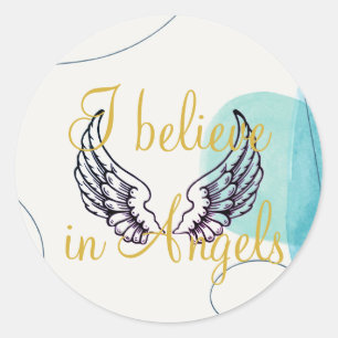 Sticker Rond Je crois aux anges Abstraits en arrière