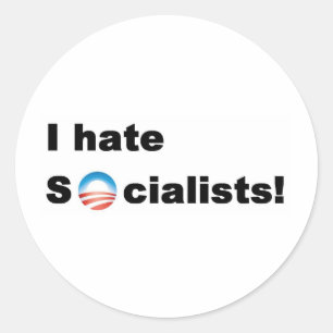 Sticker Rond Je déteste des socialistes