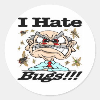 Sticker Rond Je Déteste Les Bugs !
