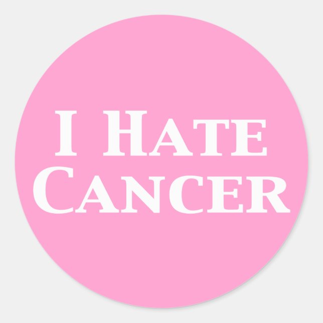 Sticker Rond Je déteste les dons de cancer (Devant)