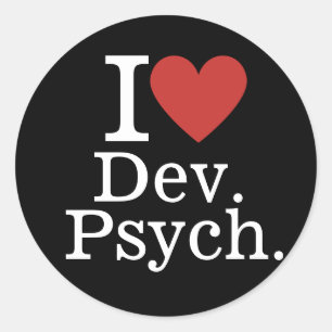 Sticker Rond Je ❤️ Dev. Psych. pour étudiants/Faculté PERSONNAL