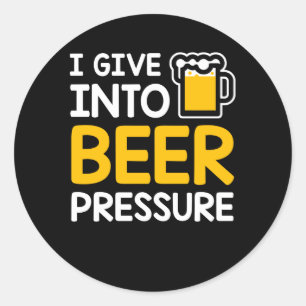 Sticker Rond Je donne dans le boire de bière de pression de