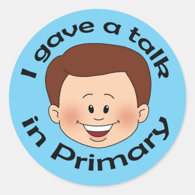 Sticker Rond Je donne une conférence en primaire (Devant)