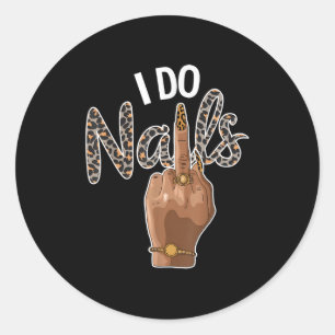 Sticker Rond Je fais des ongles Nail Boss Léopard Artiste de st