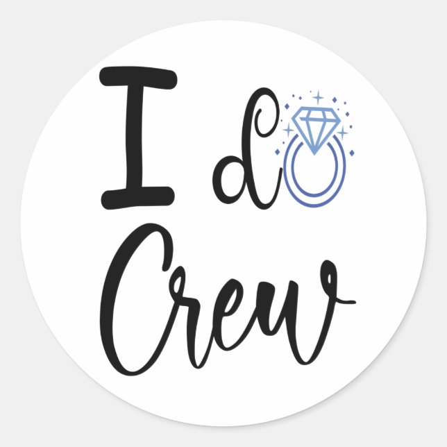 Sticker Rond Je fais Fête des mariées de Mariage d'équipage (Devant)