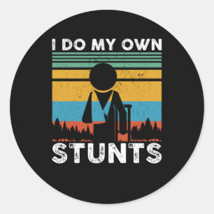 Sticker Rond Je Fais Mes Propres Têtes Accident Sport