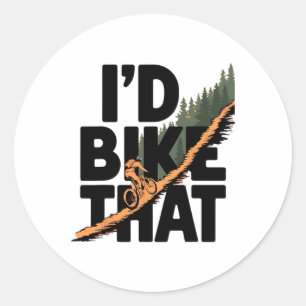 Sticker Rond Je ferais du vélo sur cette piste de vtt cycliste 