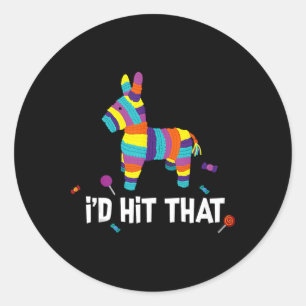 Sticker Rond Je frapperais que Pinata Mexican Cinco De Mayo Par