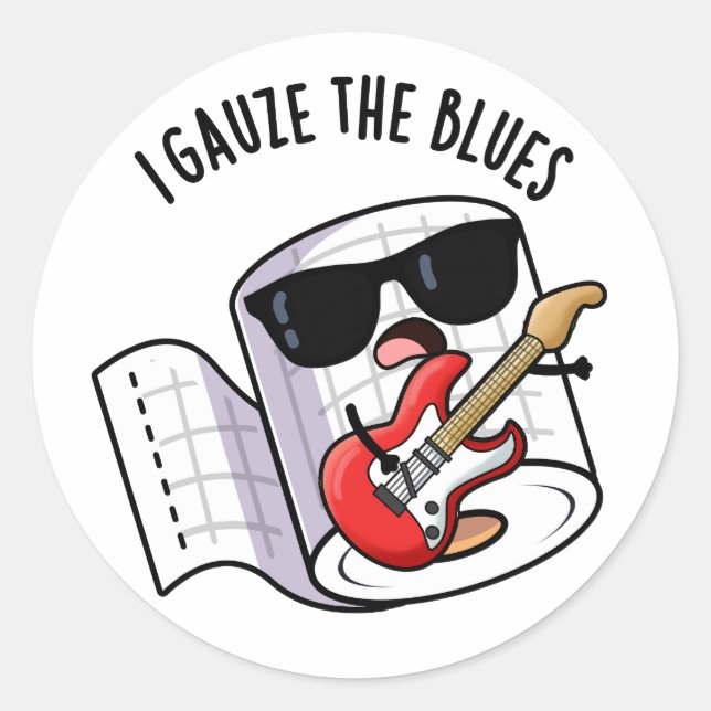 Sticker Rond Je Gaufie Le Blues Drôle Jeu De Premiers Soins (Devant)